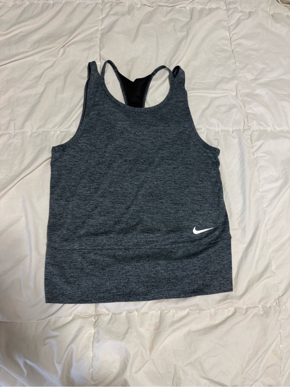 Nike Women's Heather Charcoal Racerback Tank Top